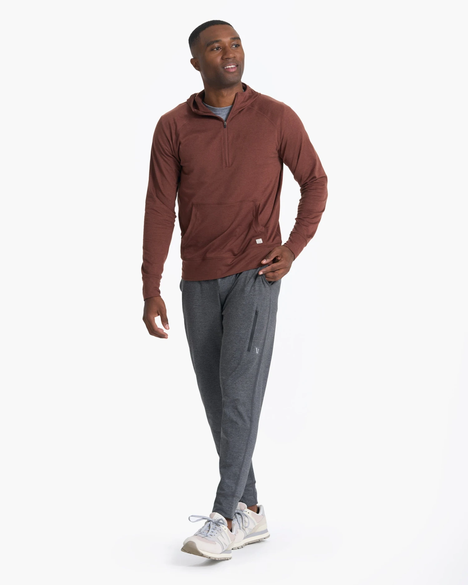 Ponto Performance Half Zip Hoodie | Cedar Heather 7 Ponto Performance Half Zip Hoodie | Cedar Heather - Image 7