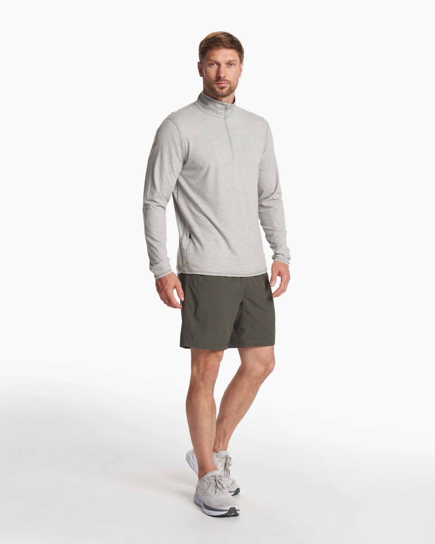 Ease Performance Half Zip | Light Heather Grey 6 Ease Performance Half Zip | Light Heather Grey - Image 6