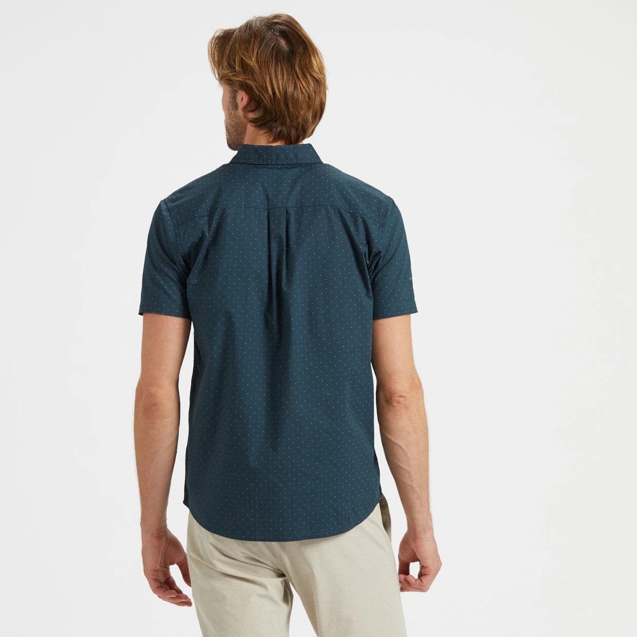 Crest Short-Sleeve Button-Down | Indigo Micro Dot 4 Crest Short-Sleeve Button-Down | Indigo Micro Dot - Image 4