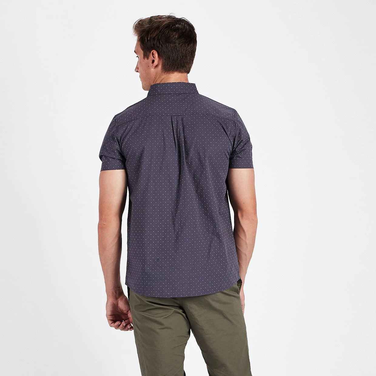 Crest Short Sleeve Button-Down | Navy Micro Dot 3 Crest Short Sleeve Button-Down | Navy Micro Dot - Image 3