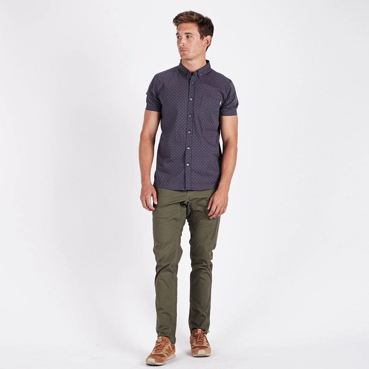 Crest Short Sleeve Button-Down | Navy Micro Dot 4 Crest Short Sleeve Button-Down | Navy Micro Dot - Image 4