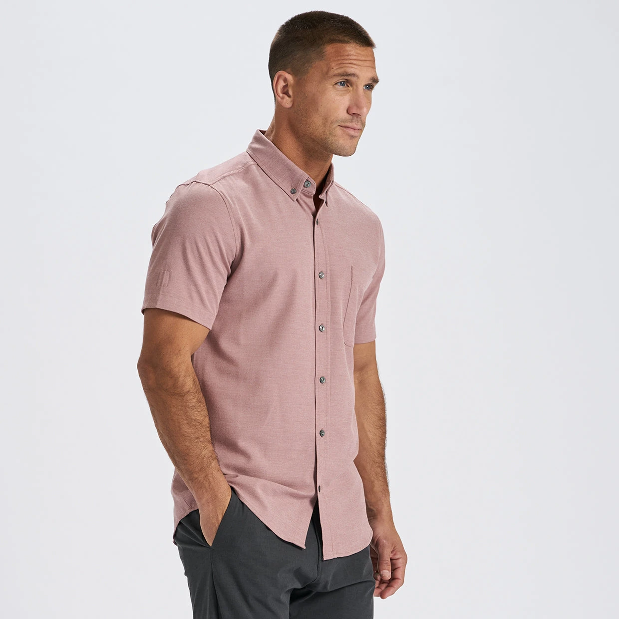 Bishop Short-Sleeve Button-Down | Saltwater Red 3 Bishop Short-Sleeve Button-Down | Saltwater Red - Image 3