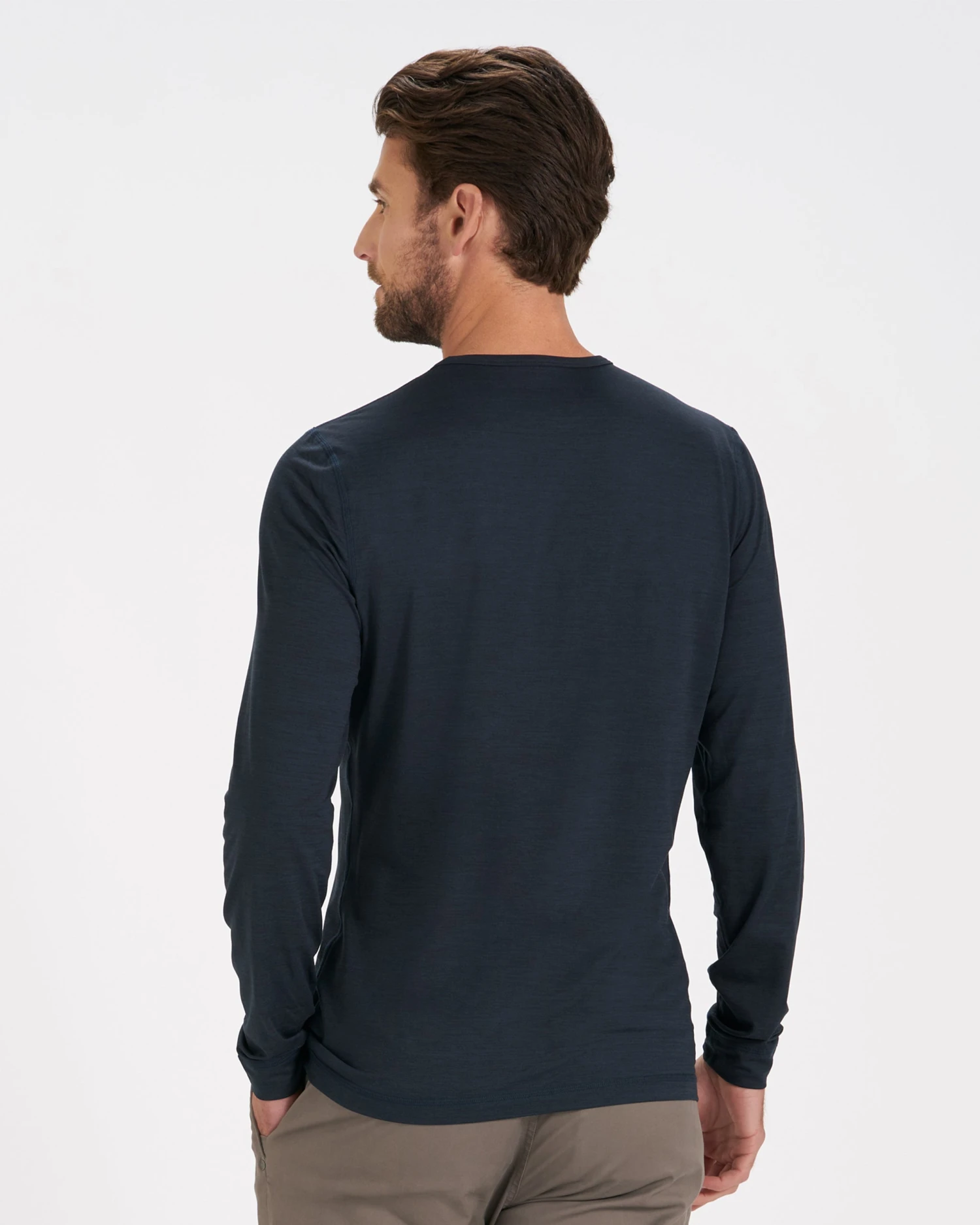 Long Sleeve Ease Performance Henley | Ink Heather 3 Long Sleeve Ease Performance Henley | Ink Heather - Image 3