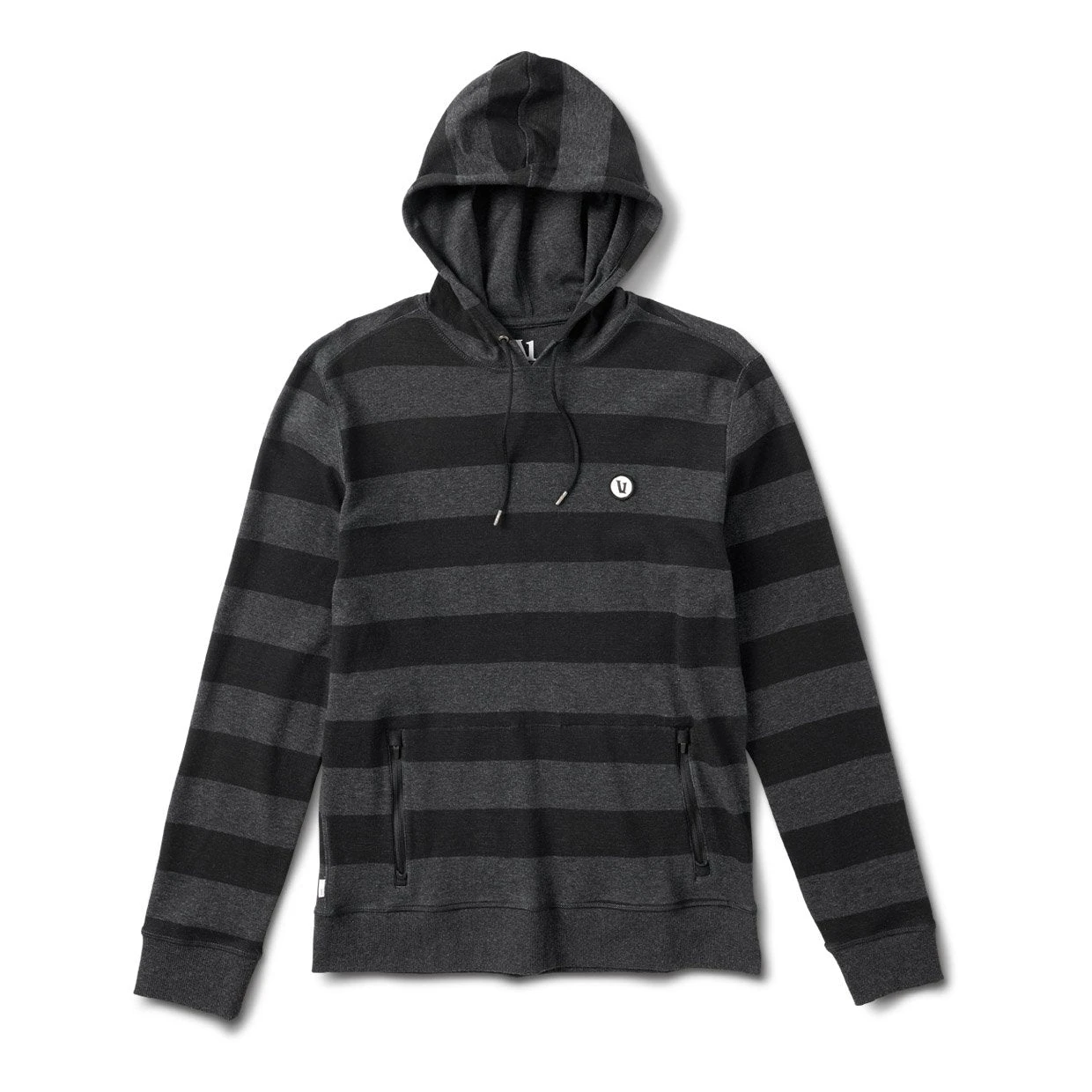 Clark Hoodie | Black Heather Stripe 1 Clark Hoodie | Black Heather Stripe
