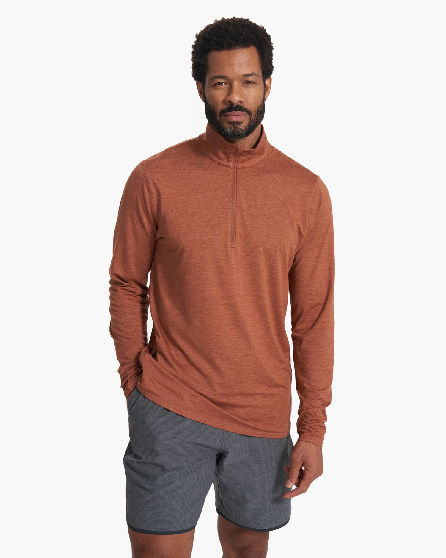 Ease Performance Half Zip | Copper Heather 2 Ease Performance Half Zip | Copper Heather - Image 2