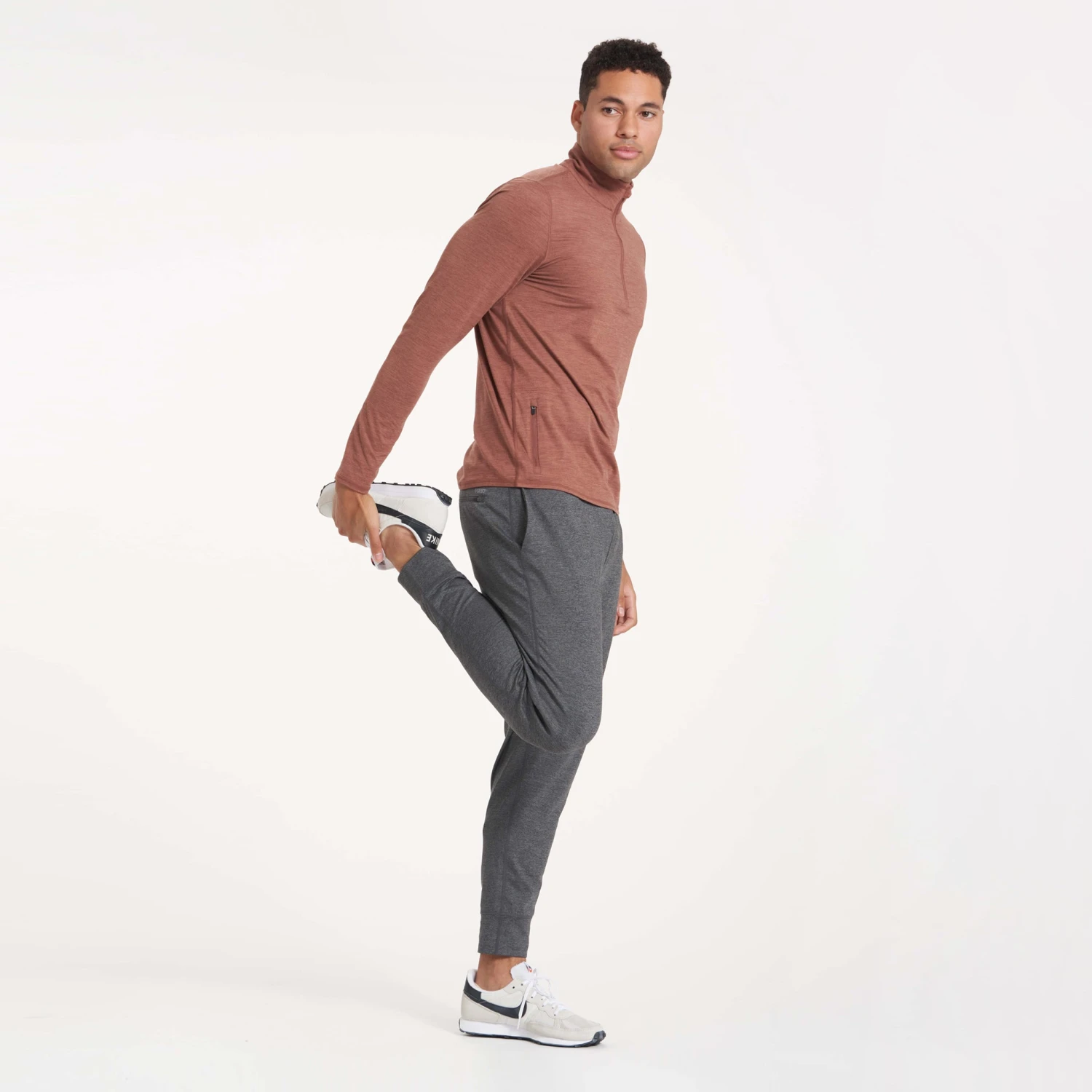 Ease Performance Half Zip | Dark Terracotta Heather 6 Ease Performance Half Zip | Dark Terracotta Heather - Image 6