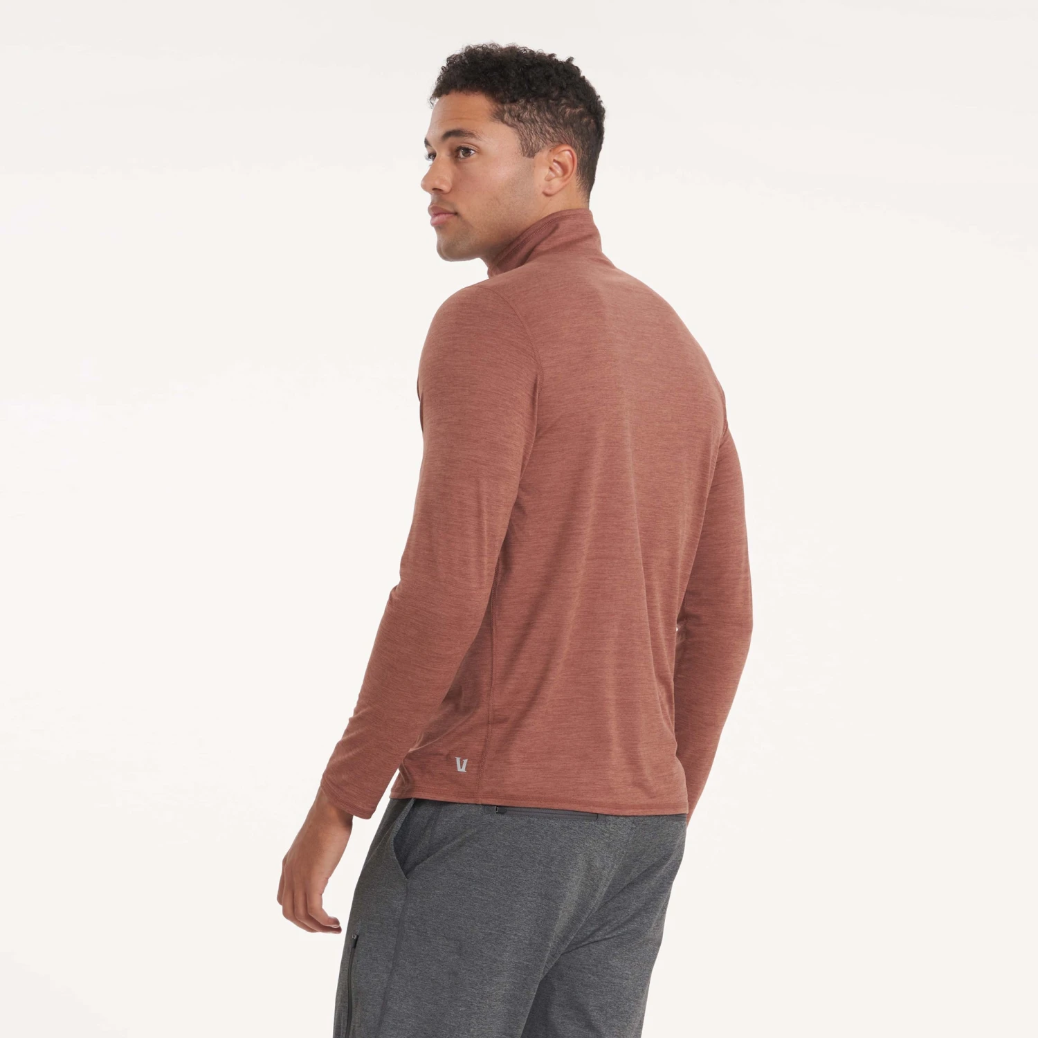 Ease Performance Half Zip | Dark Terracotta Heather 4 Ease Performance Half Zip | Dark Terracotta Heather - Image 4