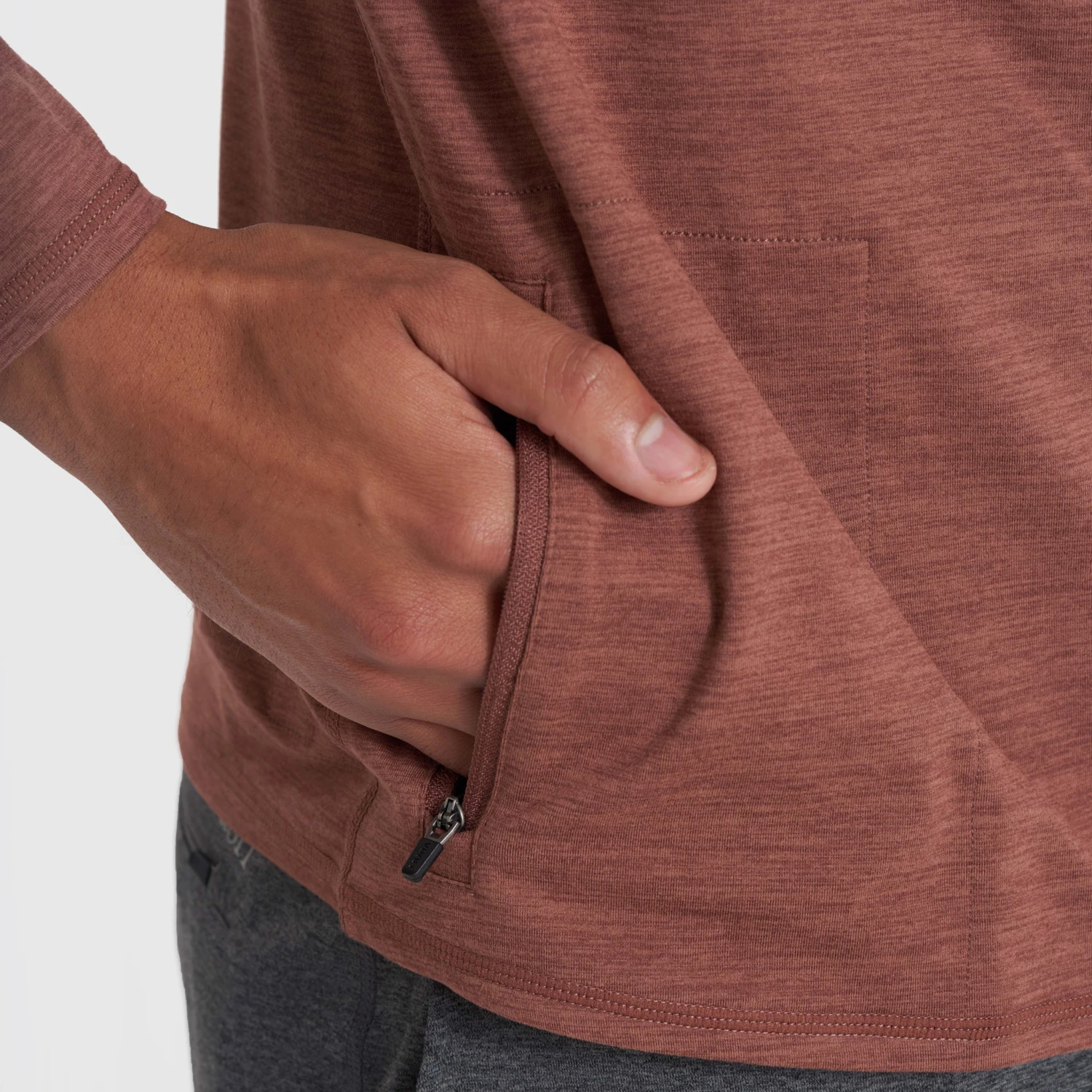 Ease Performance Half Zip | Dark Terracotta Heather 7 Ease Performance Half Zip | Dark Terracotta Heather - Image 7