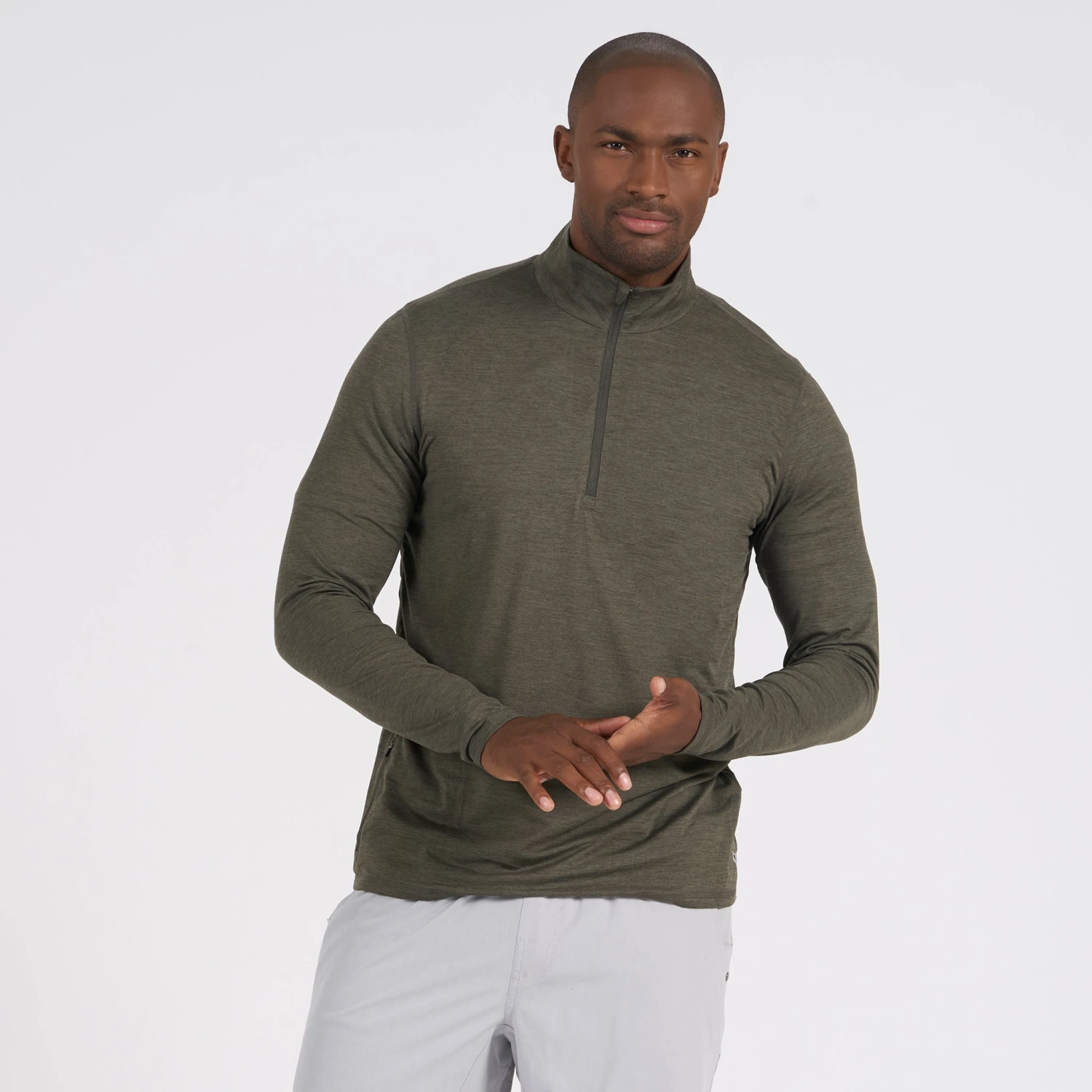 Ease Performance Half Zip | Oregano Heather 2 Ease Performance Half Zip | Oregano Heather - Image 2