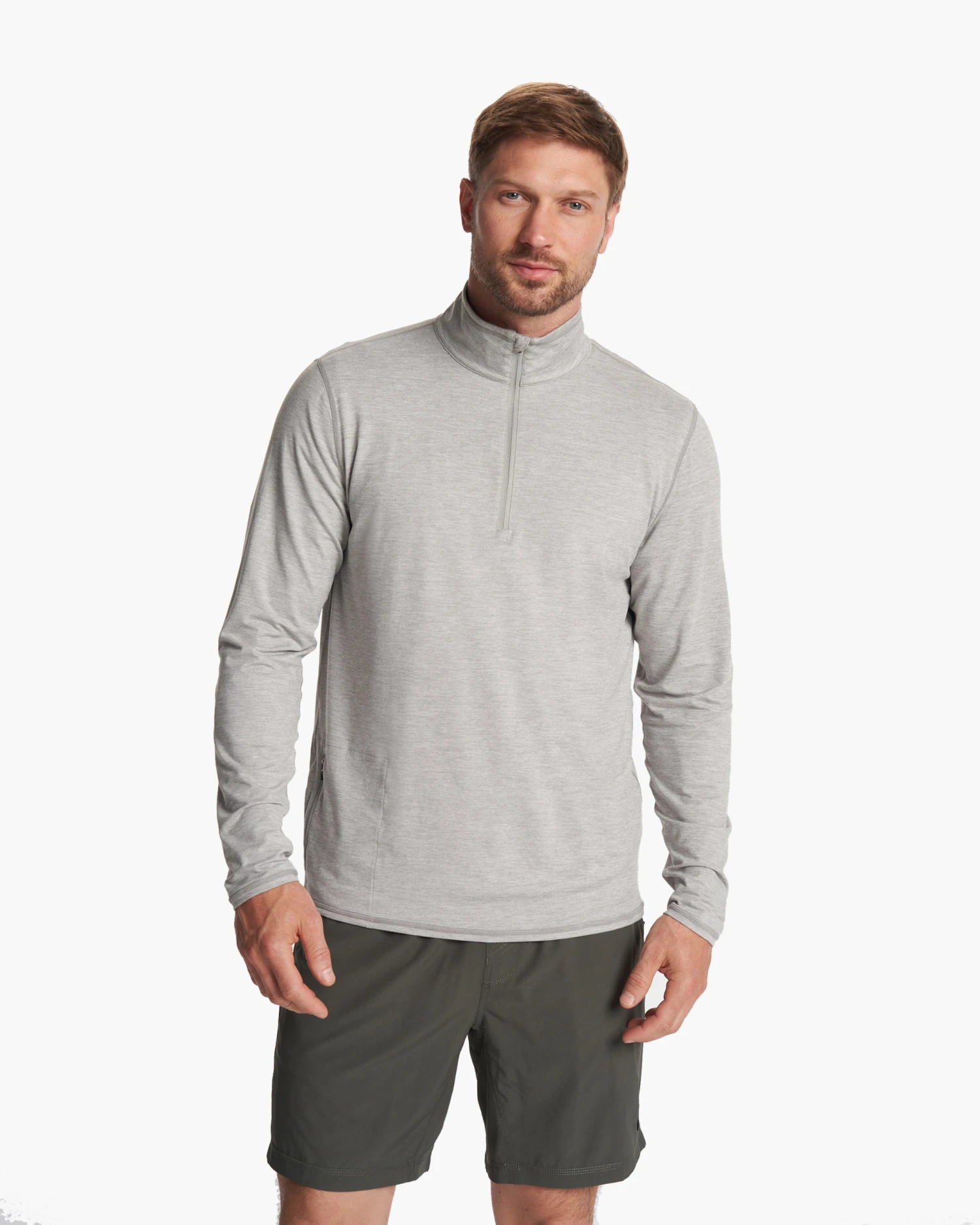 Ease Performance Half Zip | Light Heather Grey 2 Ease Performance Half Zip | Light Heather Grey - Image 2