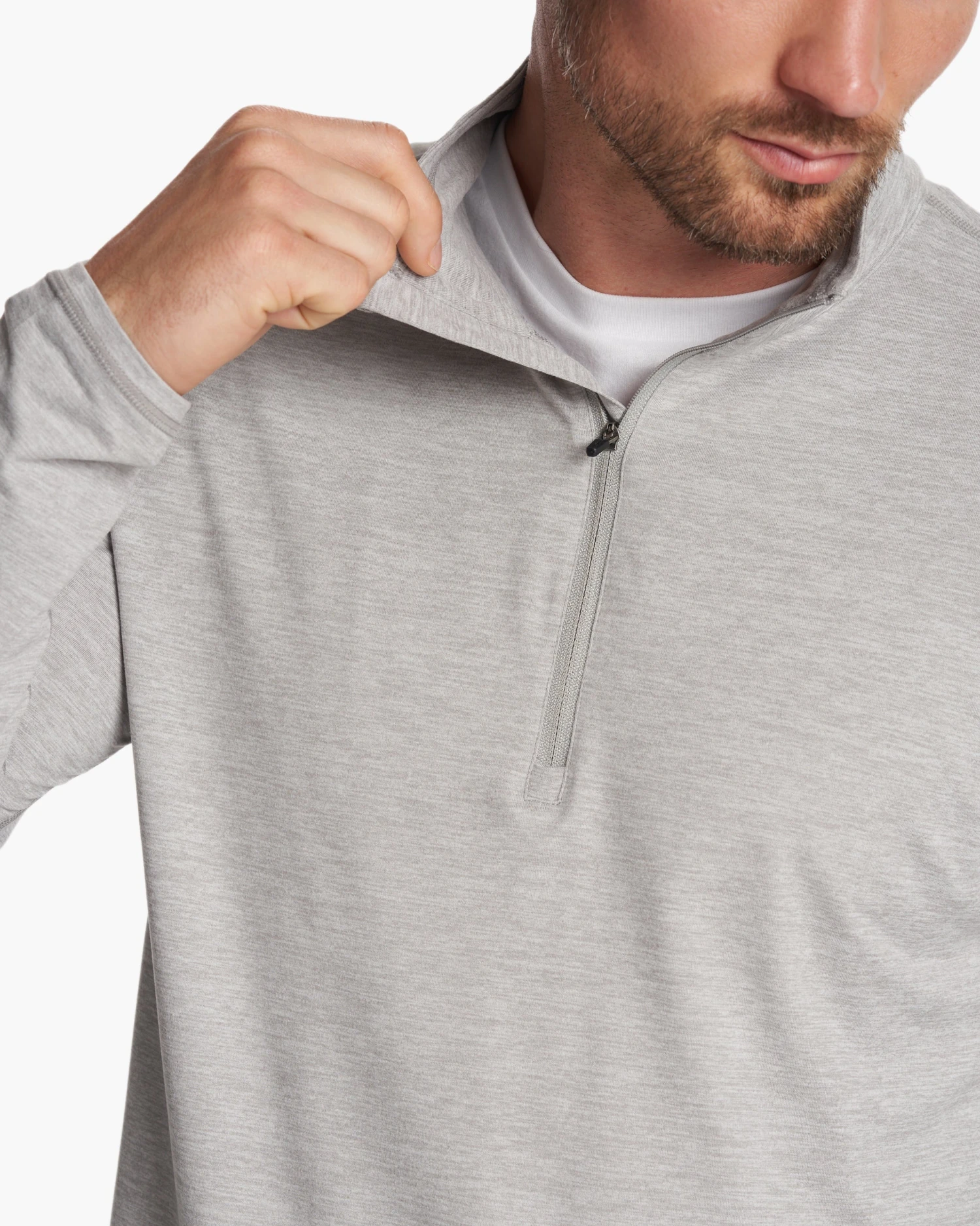 Ease Performance Half Zip | Light Heather Grey 3 Ease Performance Half Zip | Light Heather Grey - Image 3