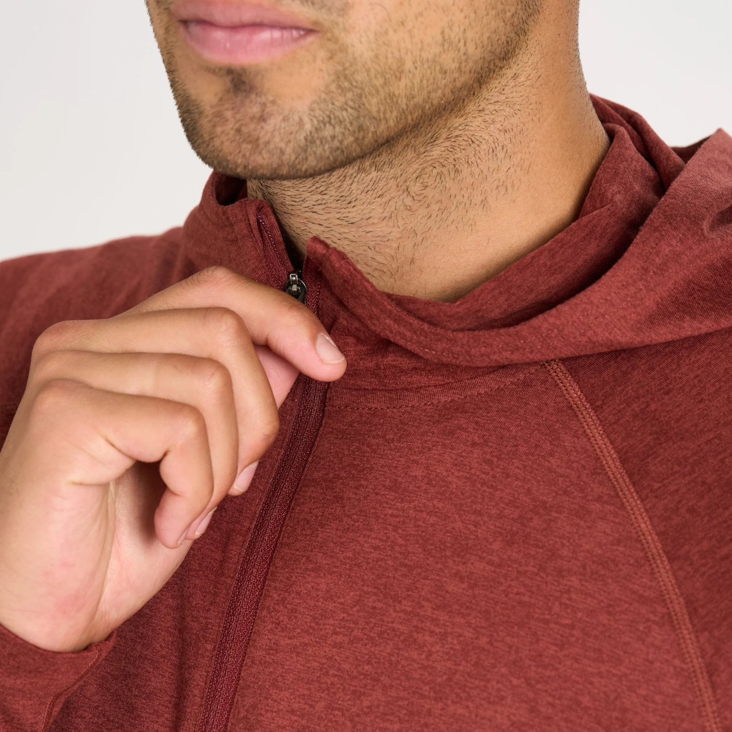Ponto Performance Half Zip Hoodie | Red Clay Heather 6 Ponto Performance Half Zip Hoodie | Red Clay Heather - Image 6