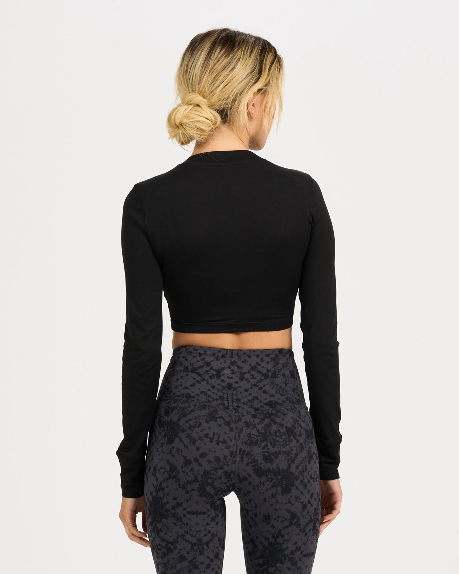 Long-Sleeve Lux Crop Tee | Black 2 Long-Sleeve Lux Crop Tee | Black - Image 2