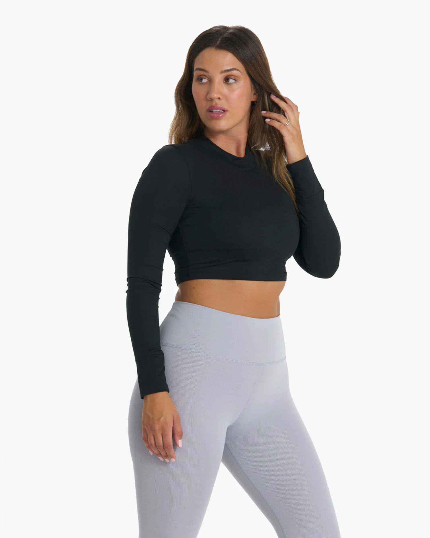 Long-Sleeve Lux Crop Tee | Black 7 Long-Sleeve Lux Crop Tee | Black - Image 7