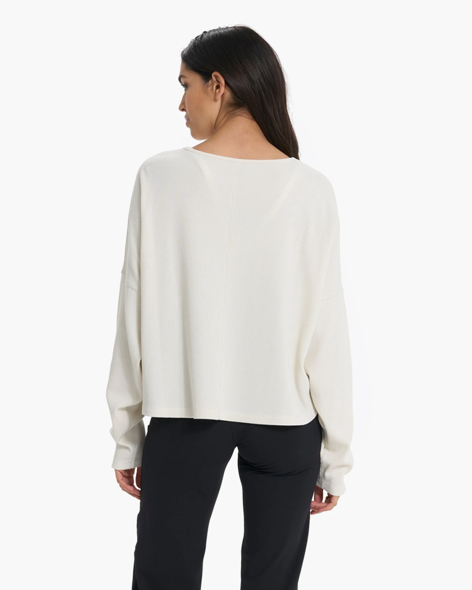 Slouchy Waffle Crew | Natural 3 Slouchy Waffle Crew | Natural - Image 3