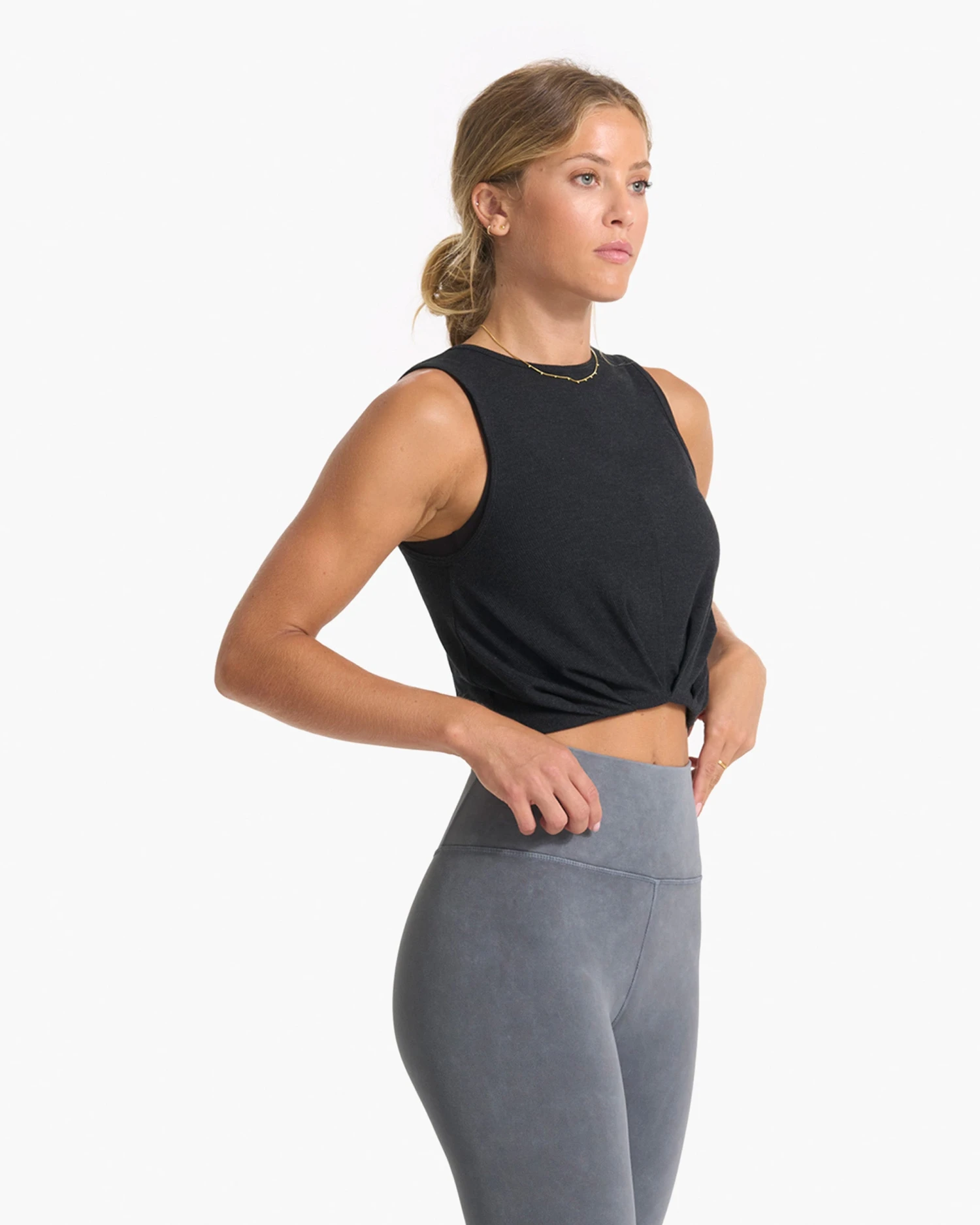 Cove High Neck Tank | Black Heather 2 Cove High Neck Tank | Black Heather - Image 2