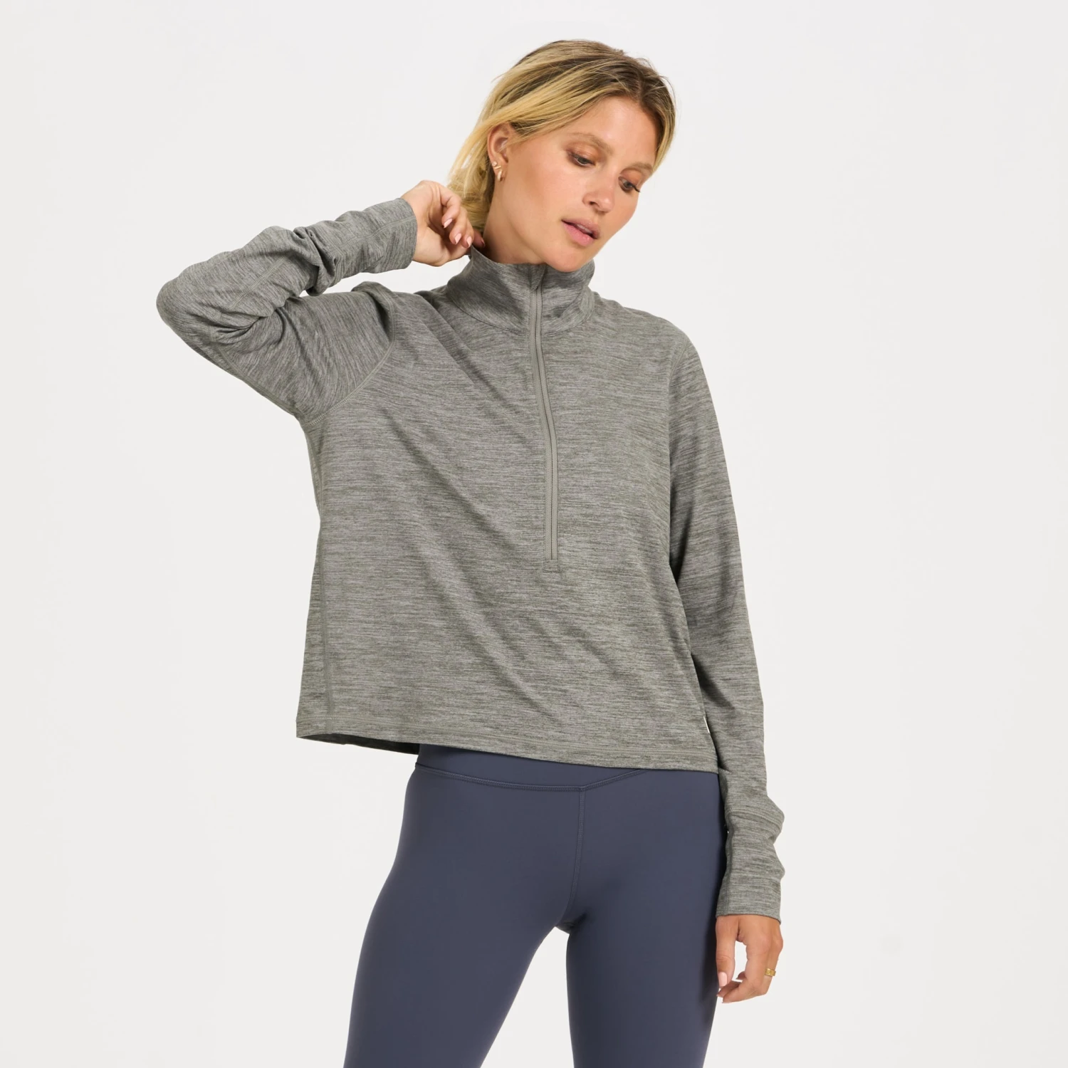 Crescent Half Zip | Heather Grey 1 Crescent Half Zip | Heather Grey