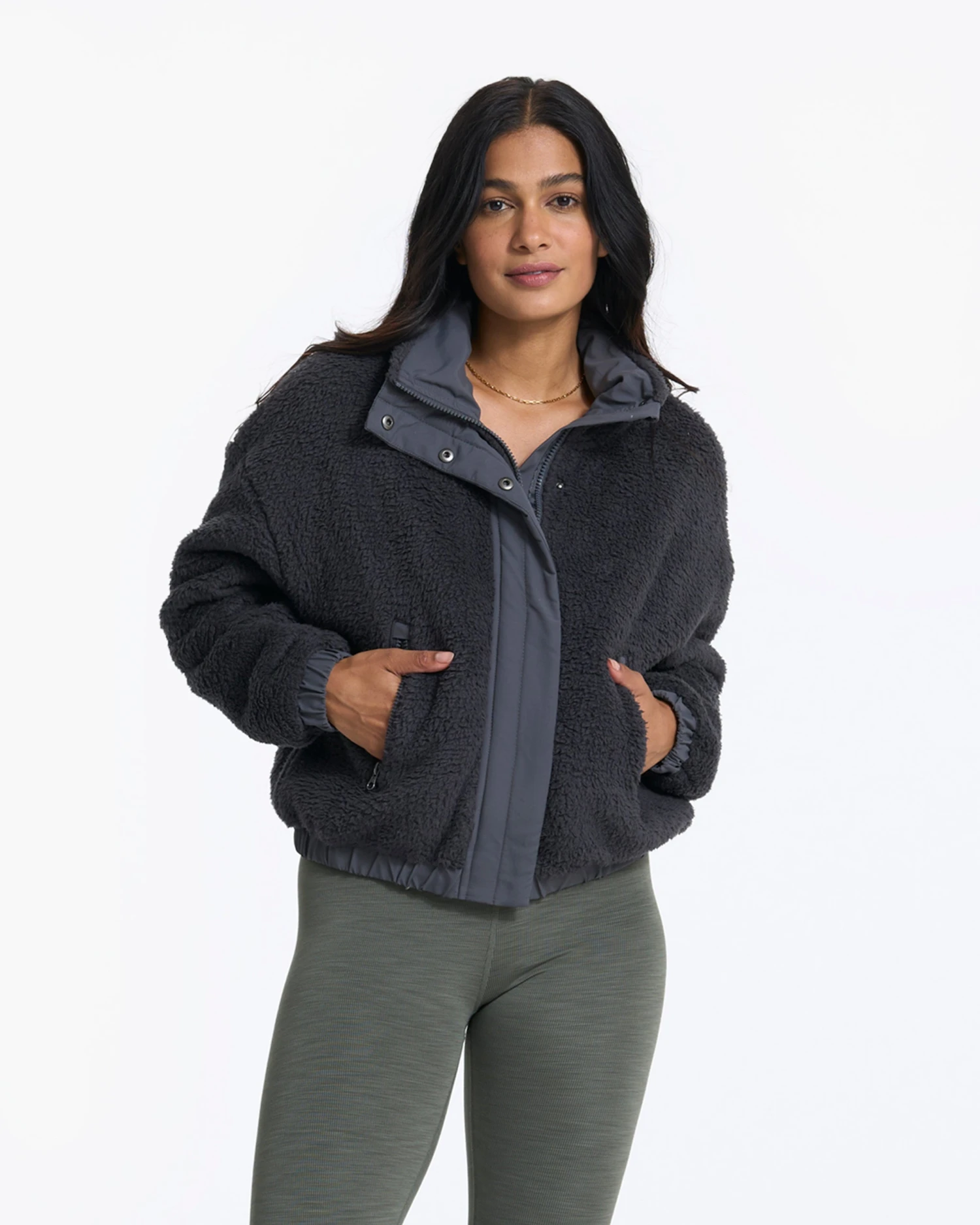 Cozy Sherpa Jacket | Charcoal 1 Cozy Sherpa Jacket | Charcoal