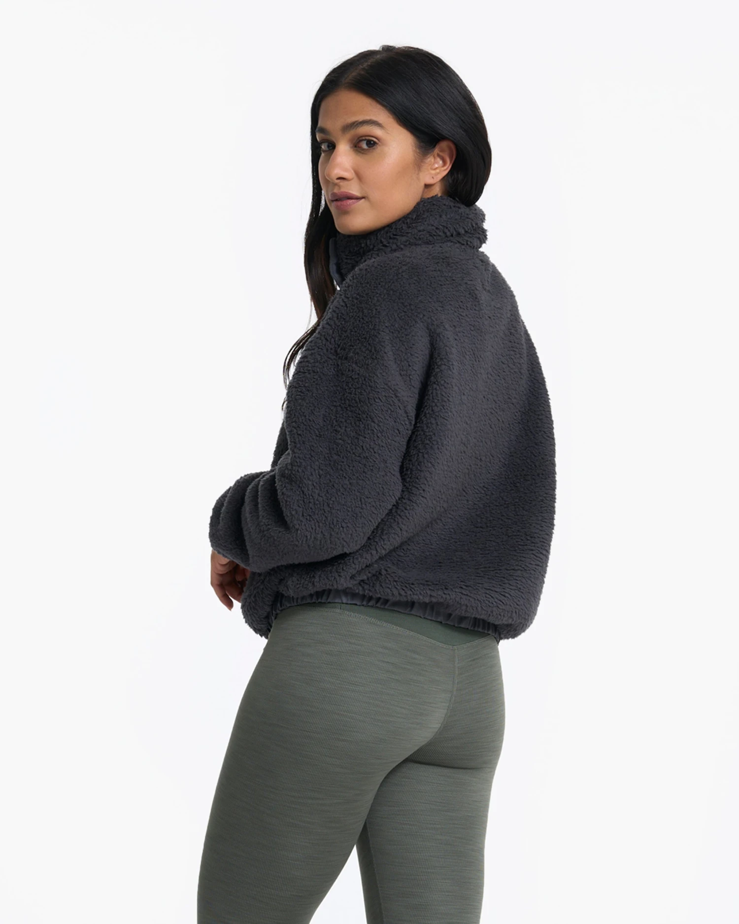 Cozy Sherpa Jacket | Charcoal 4 Cozy Sherpa Jacket | Charcoal - Image 4